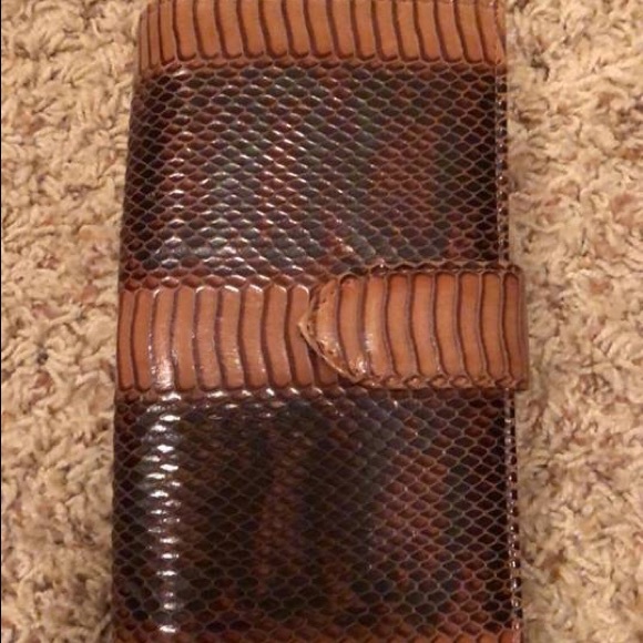 Bags | Large Faux Snake Skin Wallet | Poshmark